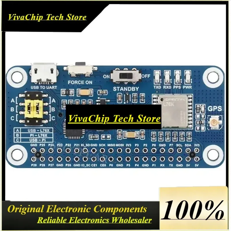 VoFSFor Raspberry Pi Compatible GPS GNSS Expansion Board L76K L76K GPS HAT Beidou(BDS) GLONASS QZSS A-GNSS For Jeston