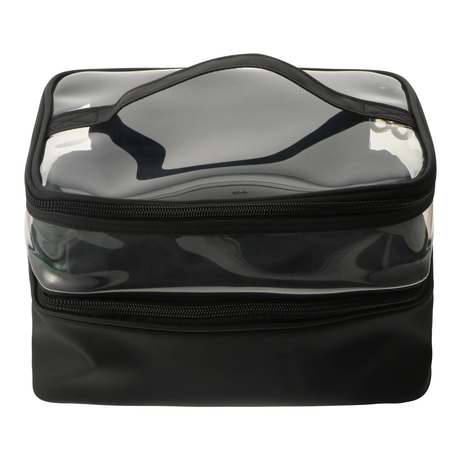Bag Double Layer Plastic PU Lightweight Large Capacity Travel Makeup Organizer Toiletry Storage Portable Makeup Bag