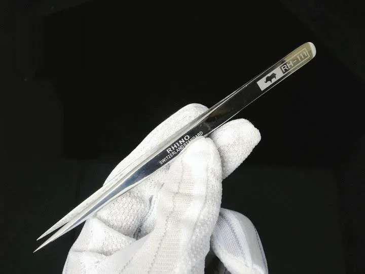 Jepang RHINO RH-111 Forceps Swiss Standard Specular presisi tinggi Super keras tajam untuk memperbaiki jam tangan atau ponsel
