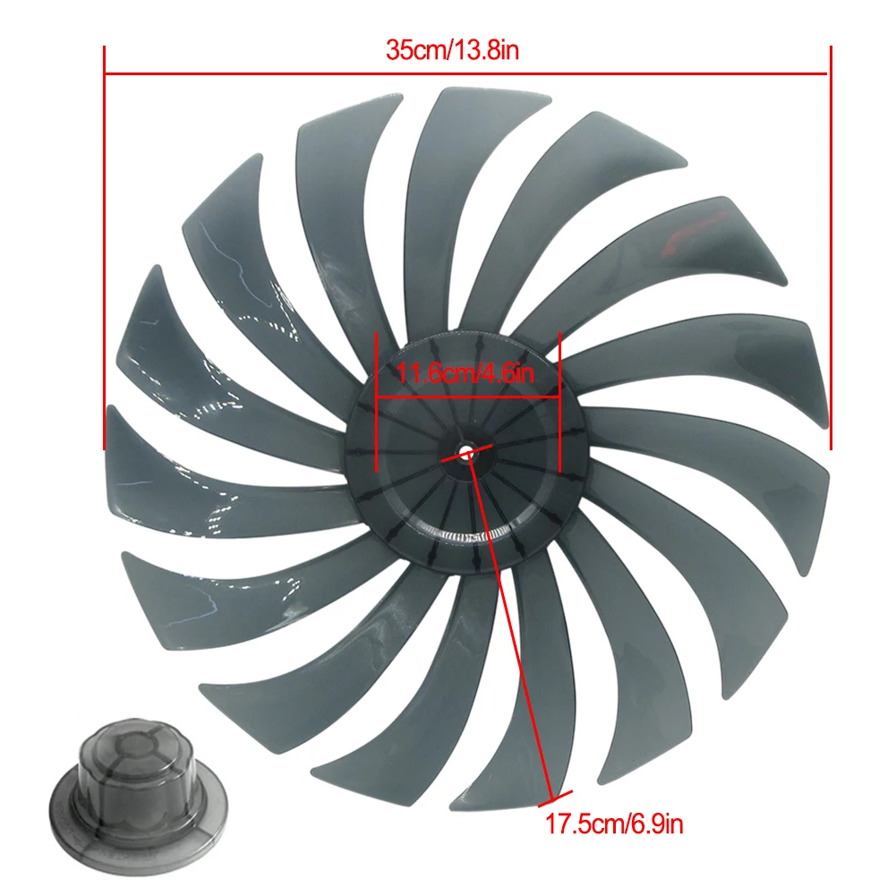내구성이 뛰어난 플라스틱 선풍기 블레이드, 15 개 블레이드 디자인, 너트 커버 패너, 받침대 선풍기 일반 액세서리, 1 개, 2 개