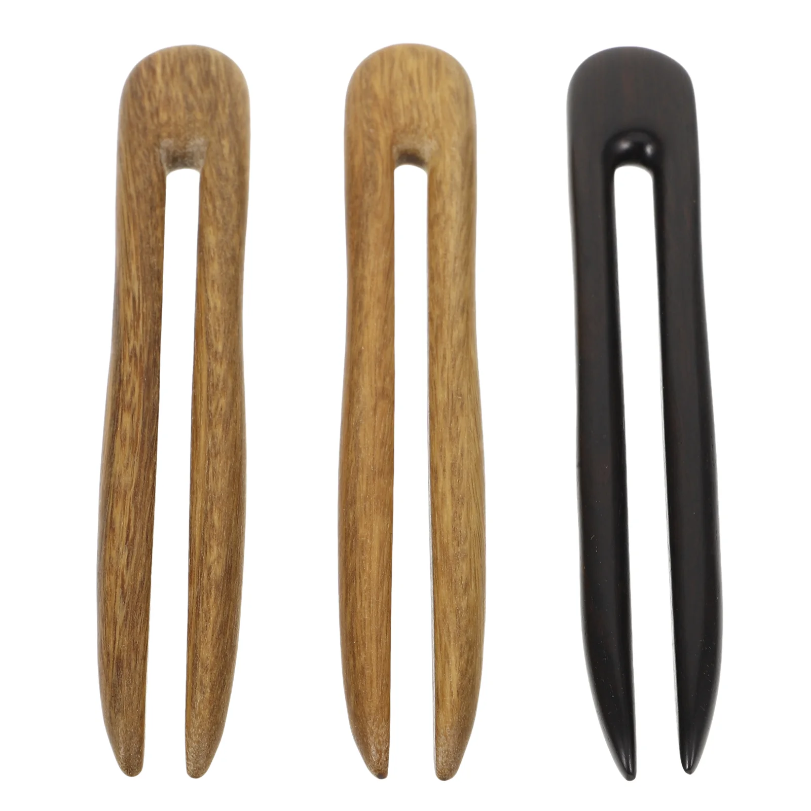 3pcs Wooden U Shaped Hair Stick Retro Hair Pin Hair Accessory for Women Ladies U hairpin U shape hairpin