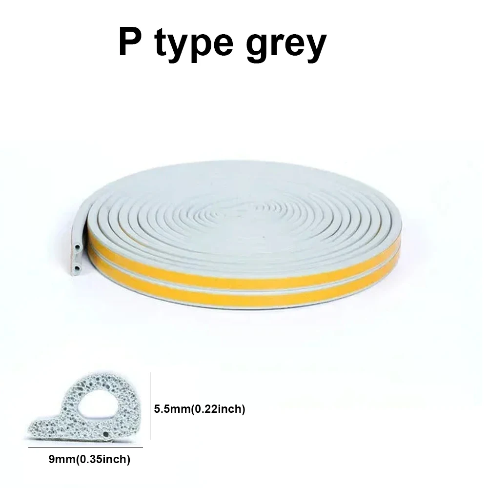 5 m/10 m Deur Afdichting Strip Diep zelfklevende Draft Stopper Tape Venster Weerstrippen Isolatie geluid Rubber Afdichting Strip