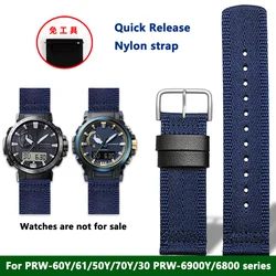 23mm quick release nylon watchband for Casio mountain watch PRW-60Y/61/50Y/70Y/30 series nylon canvas watch strap bracelet