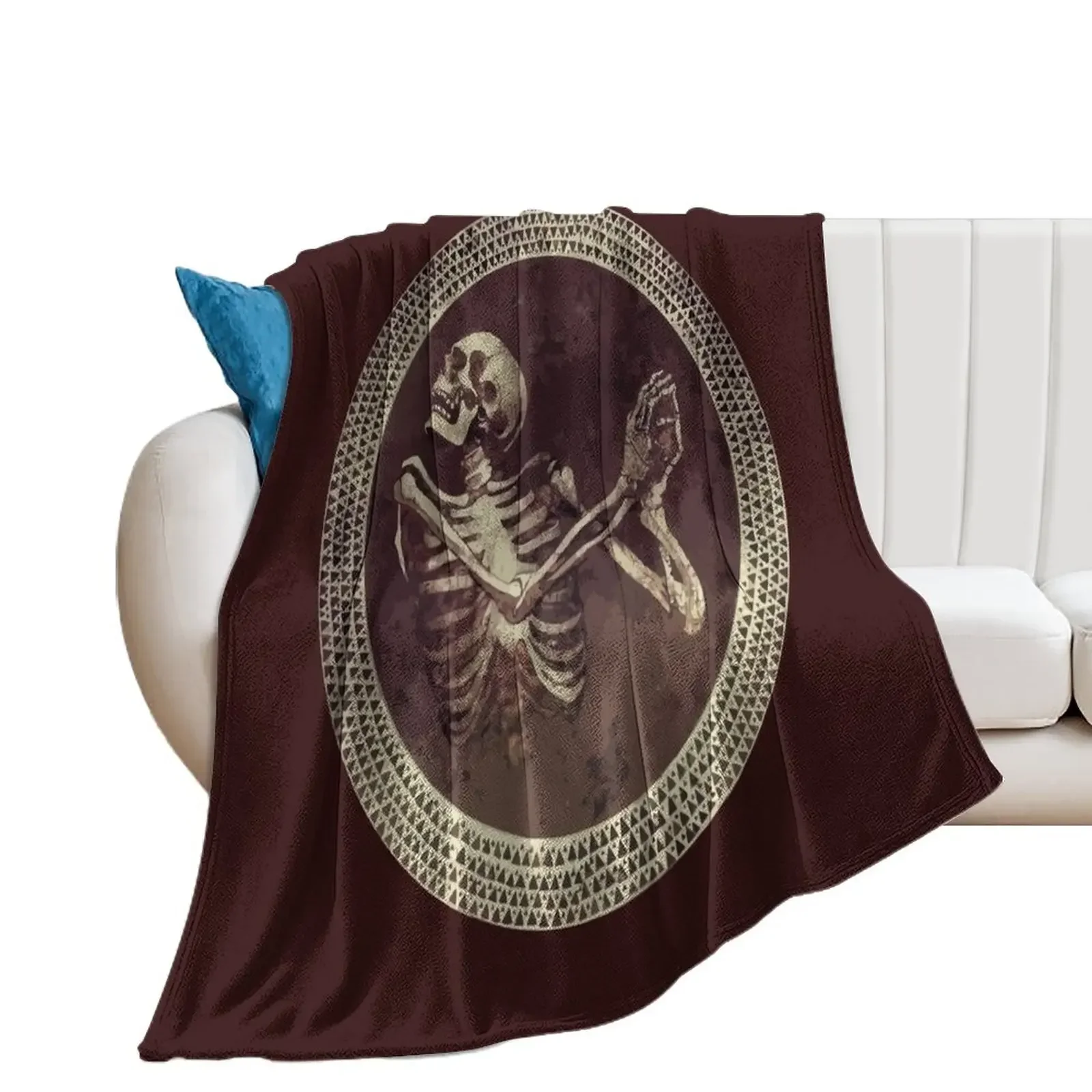 

Hannibal: Dancing Skull + Skeleton Mosaic Throw Blanket Fashion Sofas christmas gifts Giant Sofa Blankets