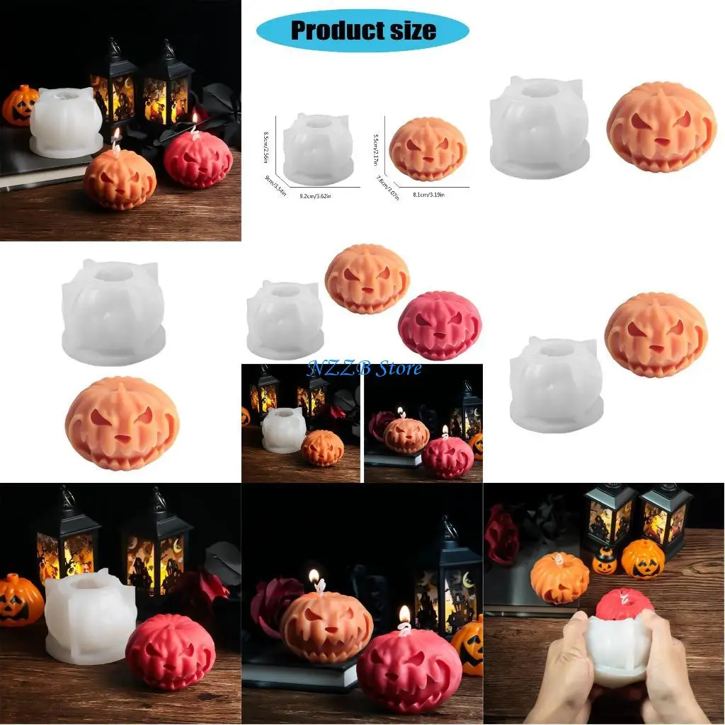 

T21F Sturdy Silicone Mould Portable Craft Supplies for Realistic Pumpkin Shaped Stylish for Halloween Decoration