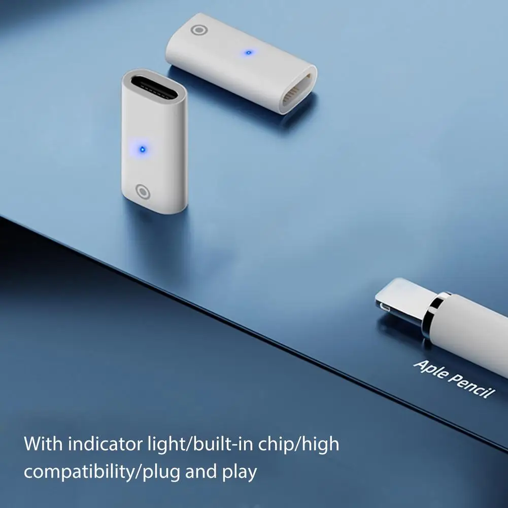 Stylus Adapter do ładowania konwerter ładowania Adapter przedłużający z lampką wskazującą kompatybilny z Ipencil 1st