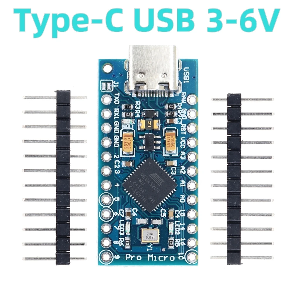MICRO/MINI/TYPE-C USB ATMEGA32U4 Modulo 5V 16MHz Scheda Per Arduino ATMEGA32U4-AU/MU Controller Pro-Micro Sostituisci Pro Mini