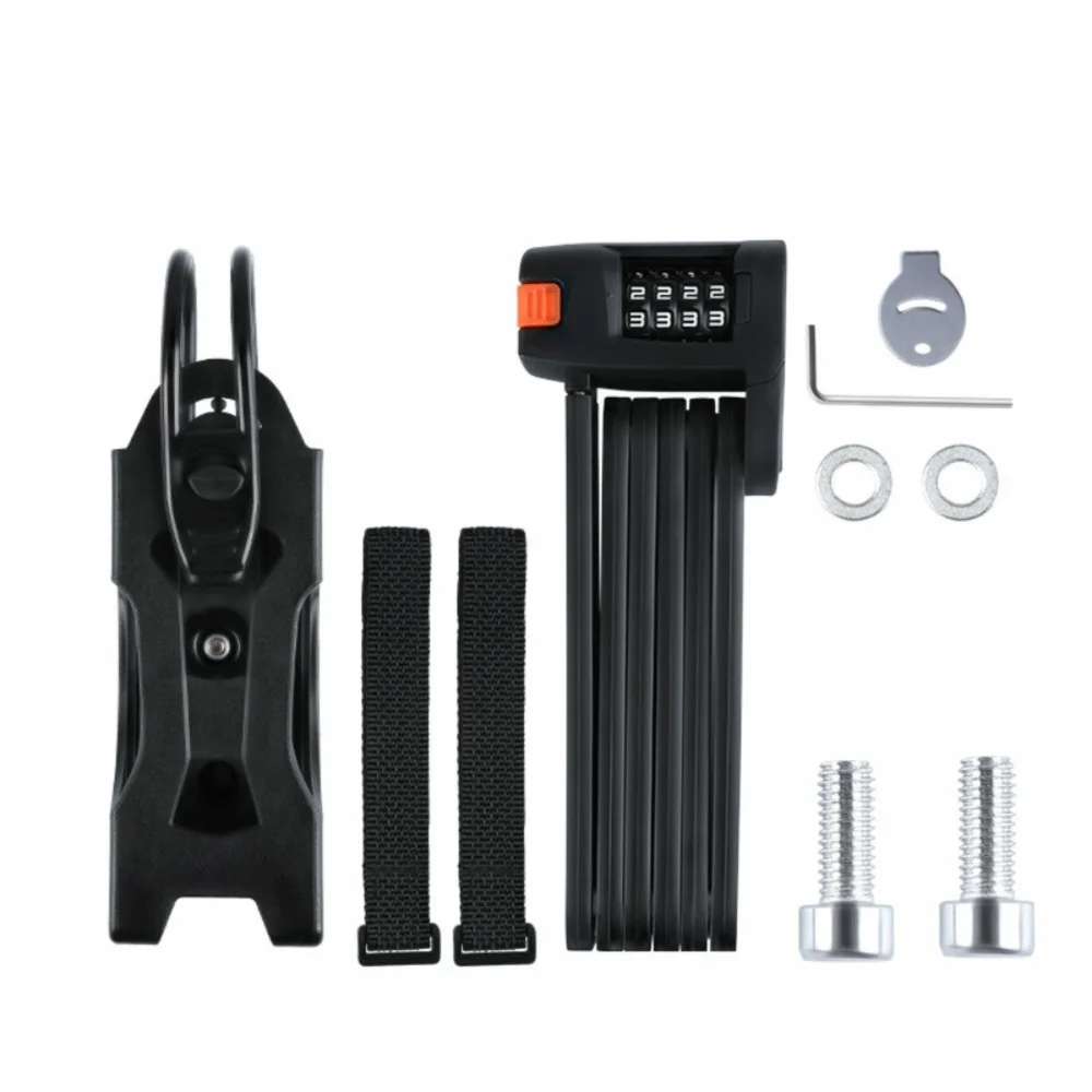 

Портативный складной велосипедный замок, четырехзначный велосипедный складной замок из легированной стали, нержавеющий водонепроницаемый велосипедный кодовый замок