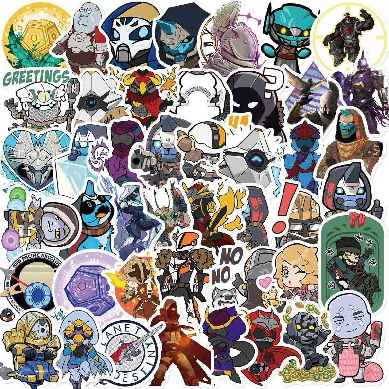 50pcs ‌Destiny 2 Cartoon Stickers Luggage Car Water Cup Stationery Mobile Phone Laptop Refrigerator Decorative Stickers