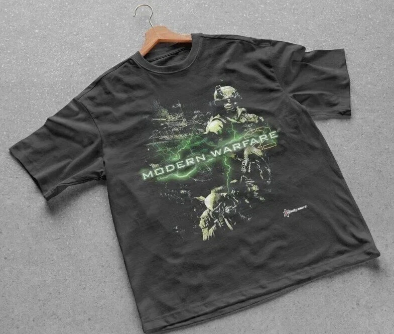 Camiseta Modern Warfare 2 com estampa vintage grunge Y2K Tapout Amity Affliction Emo