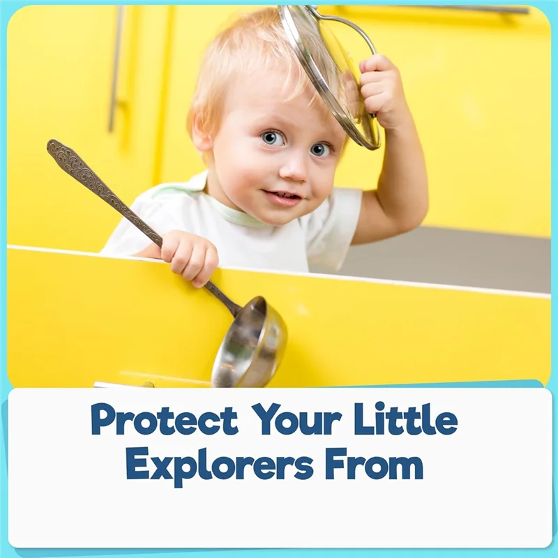 ล็อคตู้ป้องกันเด็ก (10 ชิ้น) - ไม่ต้องเจาะหรือใช้เครื่องมือ ใช้งานได้กับตู้และลิ้นชักส่วนใหญ่