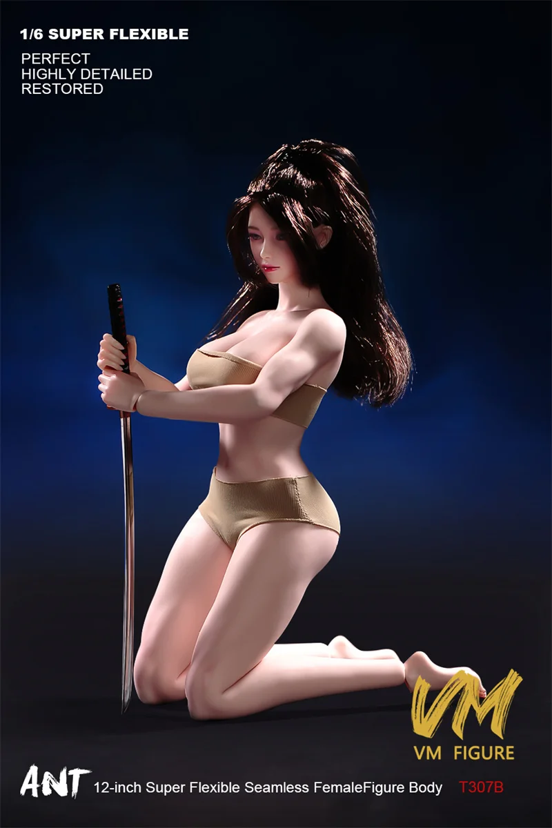 النمل T307 1/6 امرأة ماكياج سلس كبير الثدي اللياقة البدنية قوة العضلات سوبر مرنة الجسم 12 ''أنثى الجندي عمل الشكل دمية #2