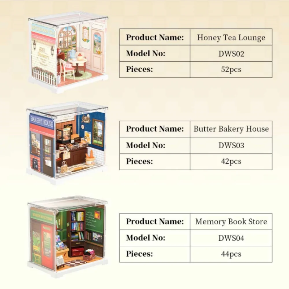 Robotime Rolife DIY Miniaturowy zestaw do budowania domku dla lalek Mini dom z akcesoriami Zestaw do budowania modeli z diodą LED do budowania prezentu urodzinowego