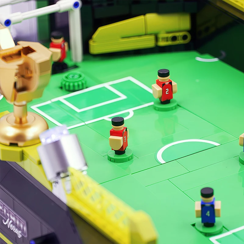 Detailed New XZ0010 Football Game Console Building Block Power Creative Idea Battle Game Machine Brick DIY Toy Brithday Gift Kid