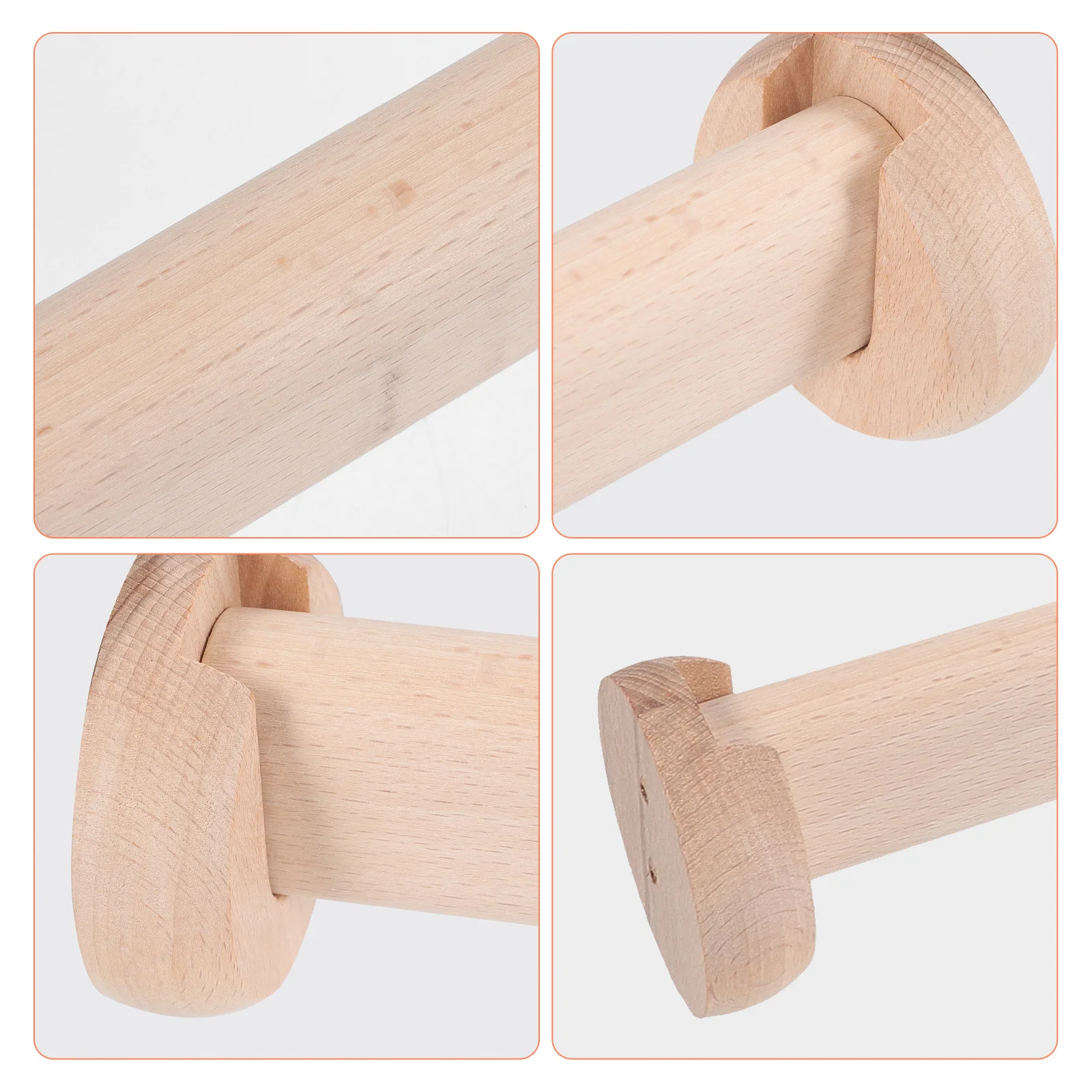 

1Set Wooden Closet Rod Portable Lightweight Clothes Rail Household Wardrobe Fixed Rod Thicken Organizer Heavy Duty Closet Pole