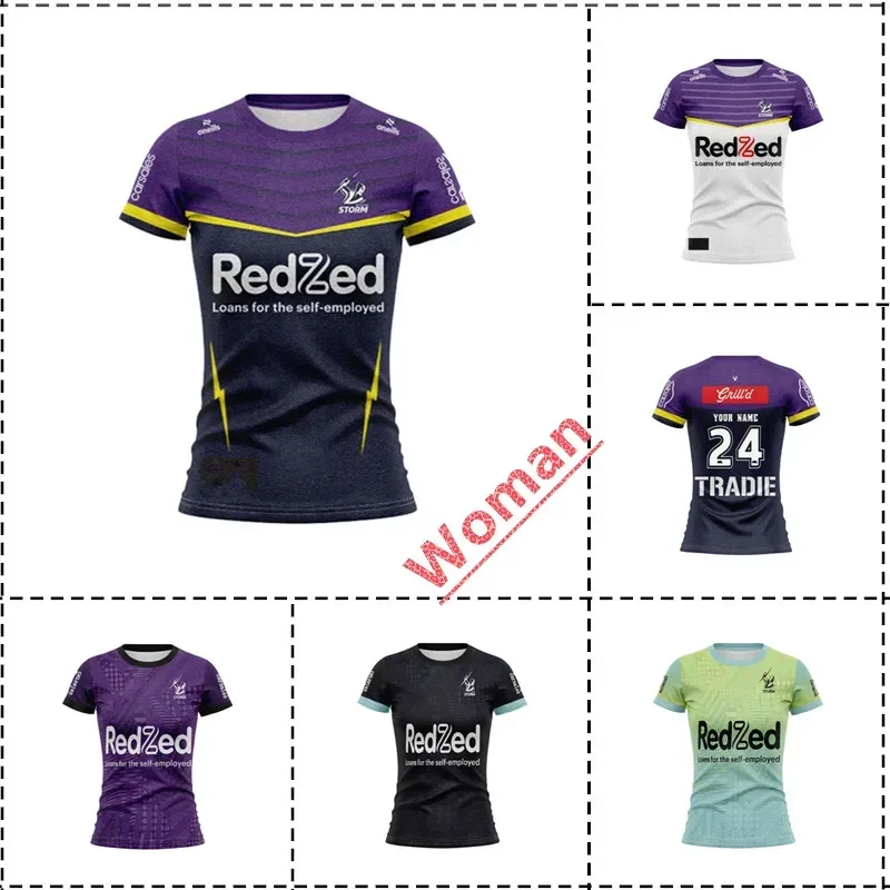 Customization 2024 Melbourne Storm Home / Away / Training Rugby Jersey - Women's Size:S-XXXL（Print Name Number）Top Quality