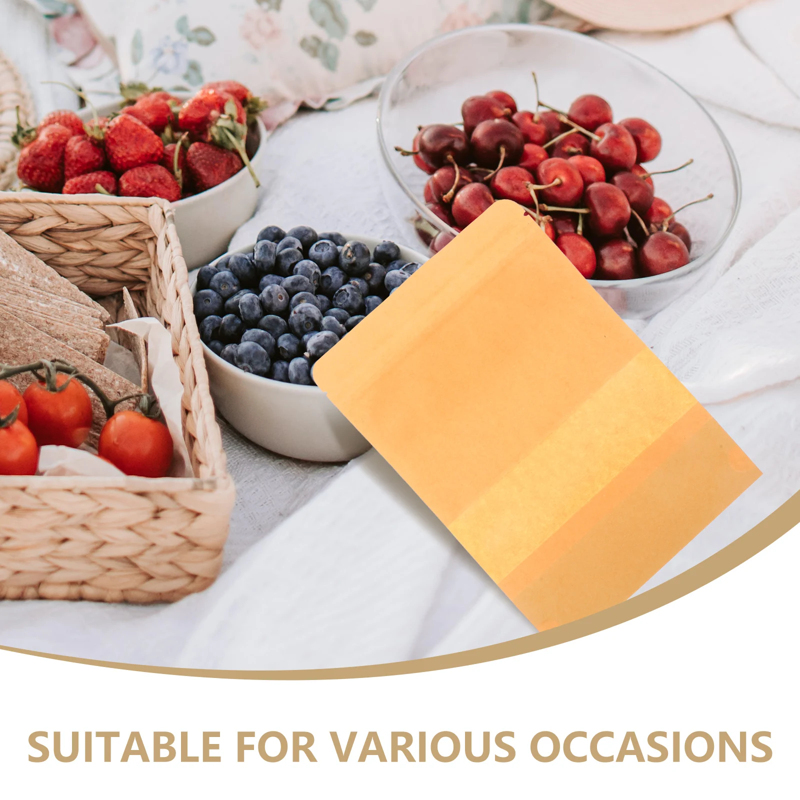 

50pcs Resealable Kraft Paper Snack Food Bags Clear Window Candy Storage Stand Food Pouch Airtight Packaging Bag Small Sealable