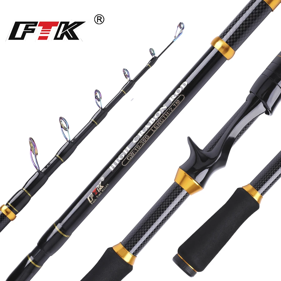 

FTK Spinning Casting Fishing Rod 1.5M-2.1M Ultralight Weight Carbon Fiber Poles for Travel Freshwater Carp Fishing Pesca