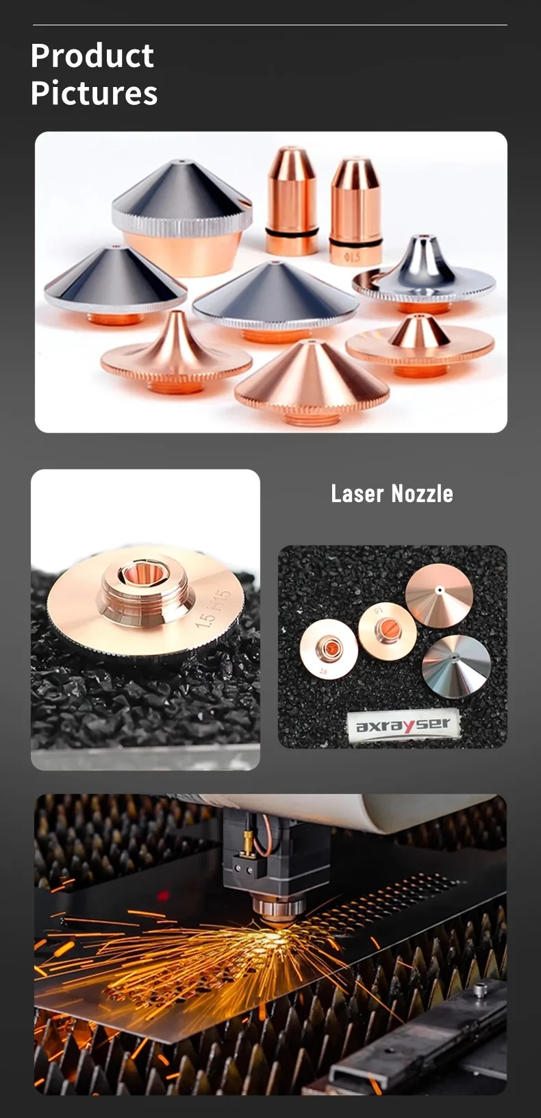 Praylee Alle Arten von Laserdüsen, Einzel-/Doppelschichten, Durchmesser 28/T32 mm, für Raytools Precitec WSX HSG Bodor HANS Faserschneidemaschine – Detail 5