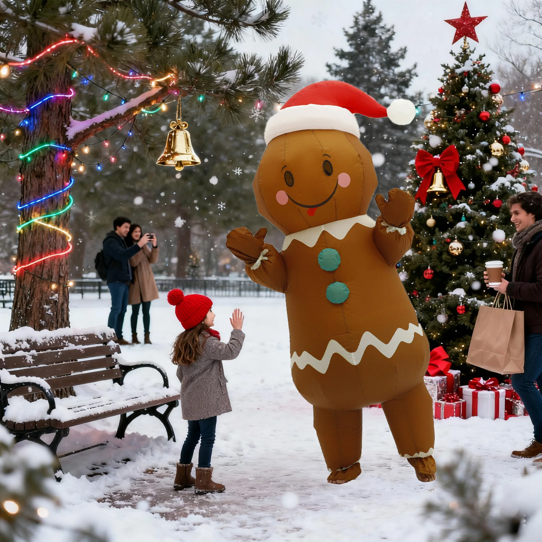عيد الميلاد الزنجبيل رجل نفخ زي موكب الكبار شخصية تأثيري هالوين حفلة الحدث التميمة مجموعة
