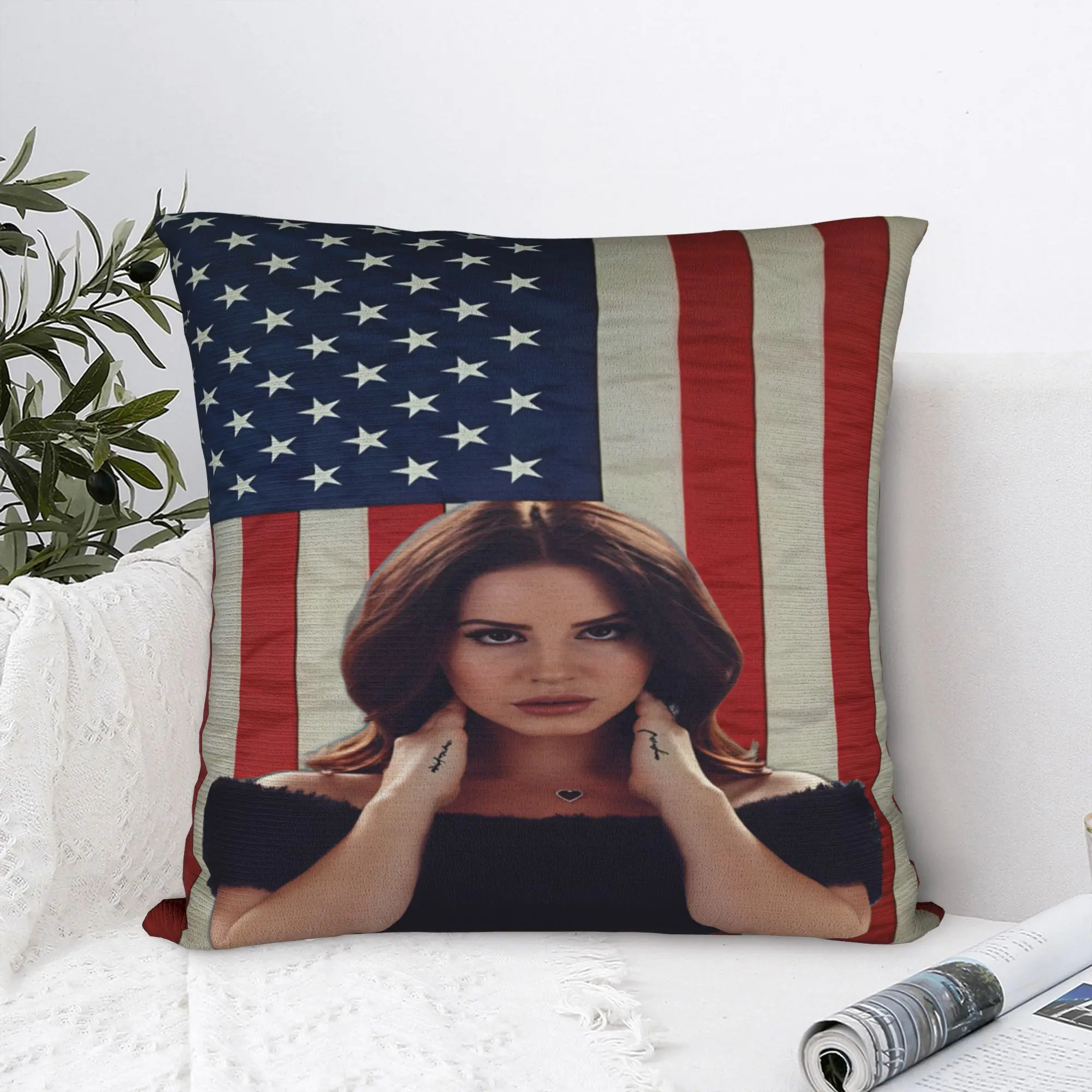 Lana Del Rey Singer Lizzy Grant  Pillow Case  Kawaii Pillow Cover Comfy Pillowcases For Sofa Home Decor
