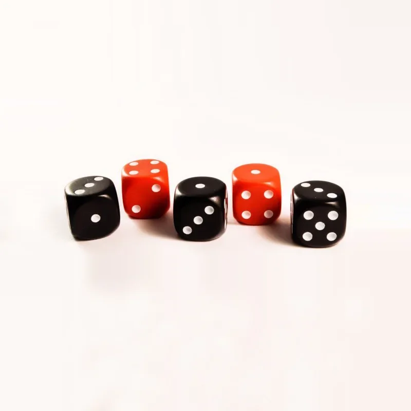 10PCS/Lot Dice Set   Acrylic 6 Sided Red/Black Dice  Club/Party/Family Games 12mm