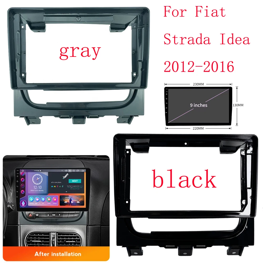 9 inch 2Din universal  Android car Radio For Fiat Strada Idea 2012-2016 car panel Car stereo dvd Multimedia Frame