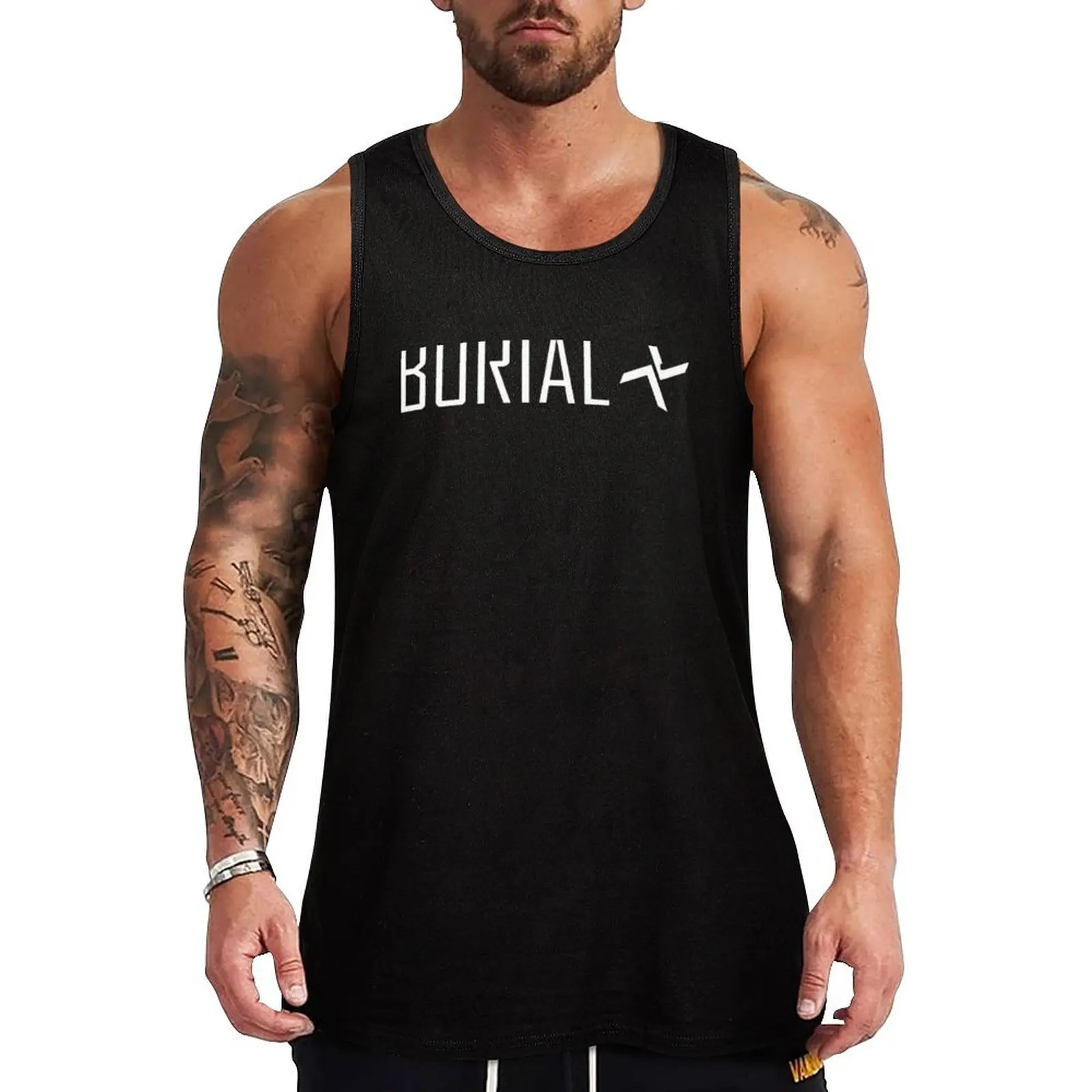 Burial Logo Tank Top Men's sleeveless t-shirt singlet for men sleeveless vests T-shirts men