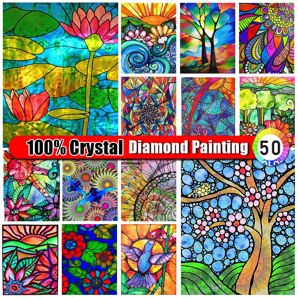 

Merdika 100% Crystal Diamond Mosaic Embroidery Lotus Colorful Picture Diy Diamond Painting Mandala Kits Handmade Gift Home Decor