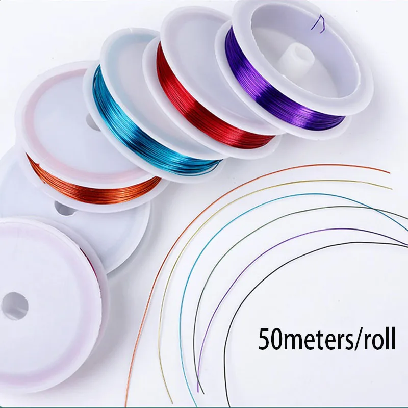 10 Farben 50 Meter Schmuck Handwerk Kupferdraht für DIY Blume Perlen Halskette Armband Herstellung Geschenkverpackung Garten Bastelbedarf – Detail 7