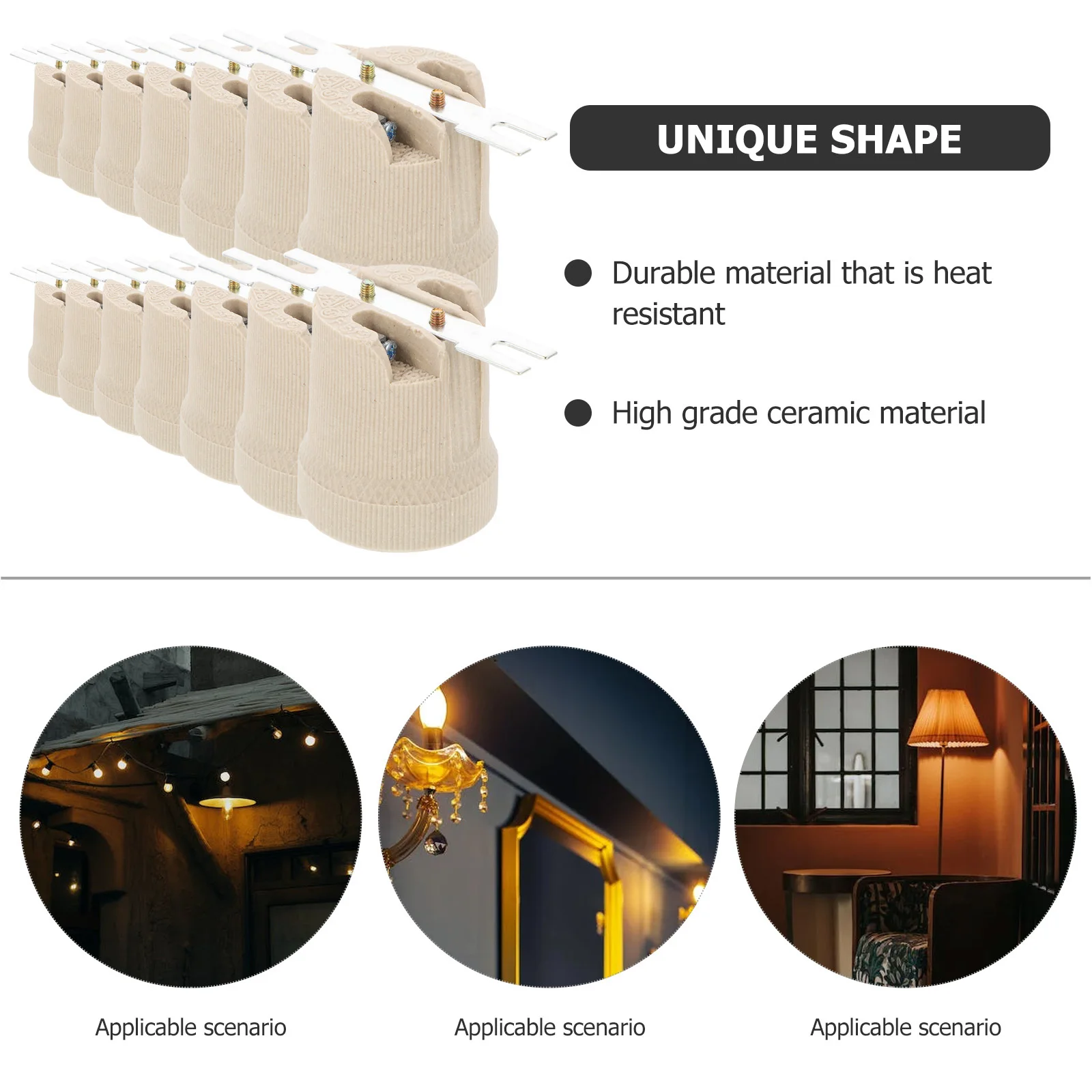 12 قطعة E27 حامل مصباح السيراميك الخيوط ضوء لمبة المقبس ارتفاع درجة الحرارة مقاومة لقطع غيار الثريا جدار السقف #3