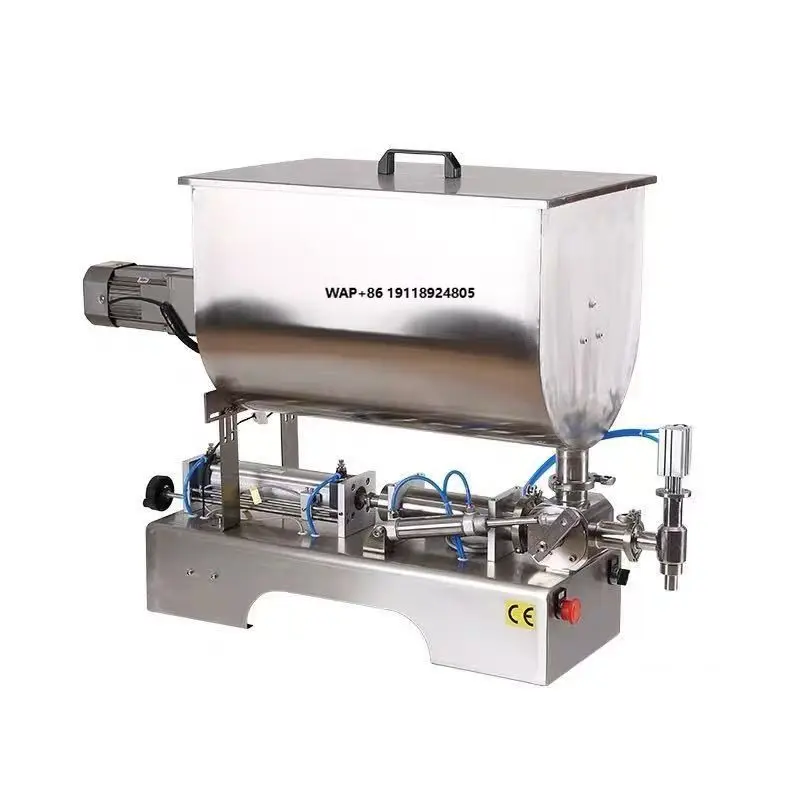 

U Type Hopper Paste Filling Machine With Mixing Stirrer for Chili Bean Sauce Peanut Hotpot Seasoning Jar Bottle