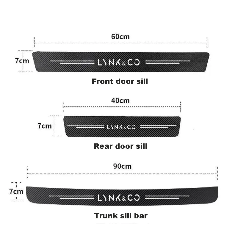 ملصقات شارات من ألياف الكربون للسيارات عتبة باب السيارة لـ LynkCo Lynk & Co 05 06 5 6 Lynk Co 05 06 01 1 ملحقات #3