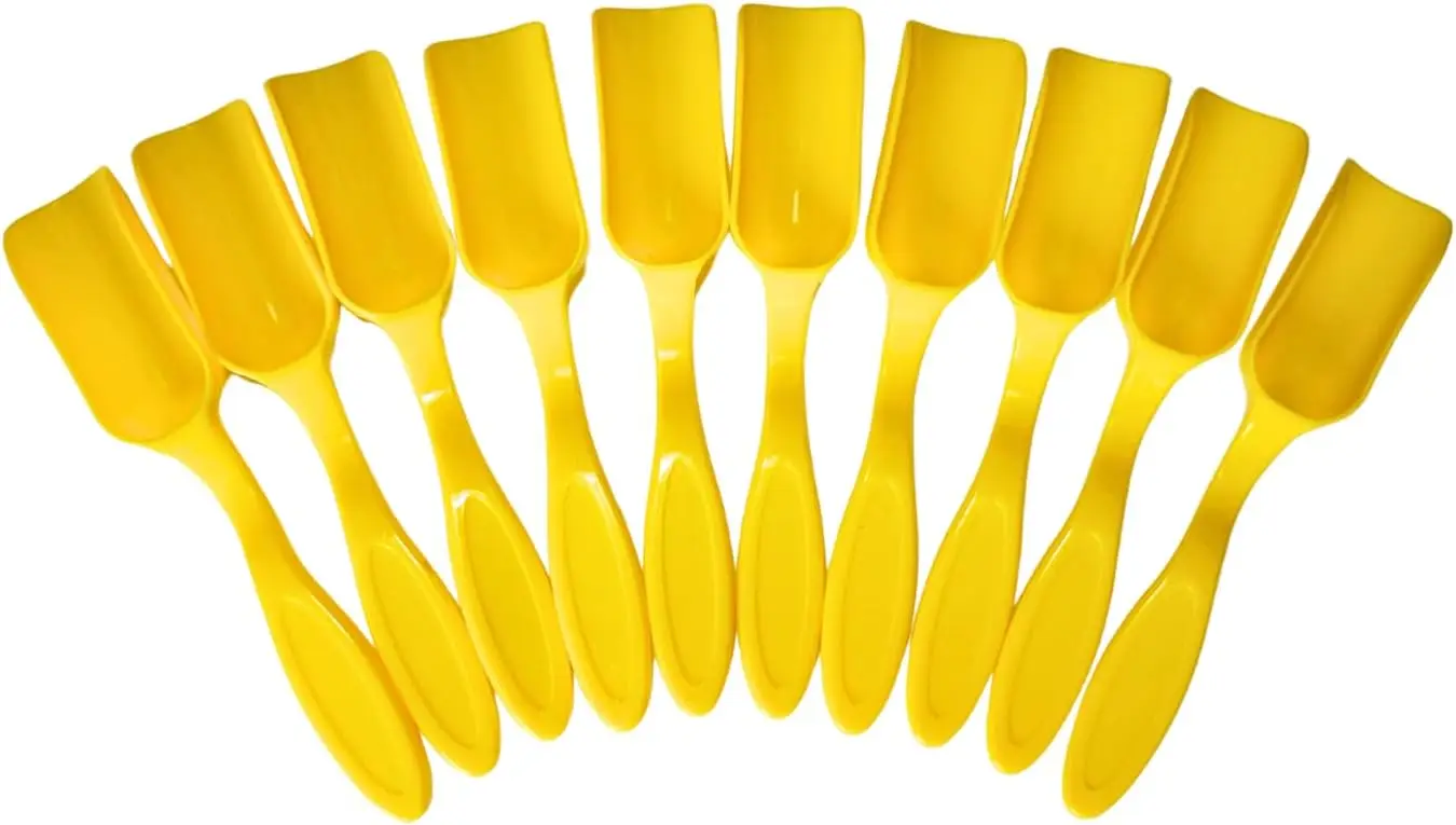 

10Pcs Mini Gardening Shovel Spoons, Soil Scoops for Succulents, Potted Flowers, Coffee Beans (Yellow)