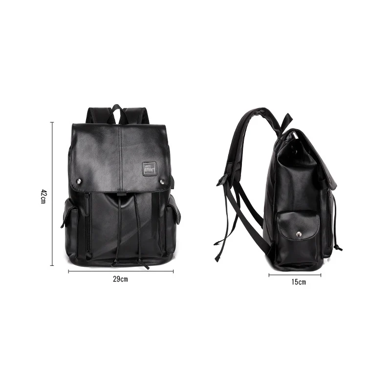 Mochila De cuero de marca de lujo para hombre, bolsa para ordenador portátil de negocios, morral de día de gran capacidad para viaje, mochila