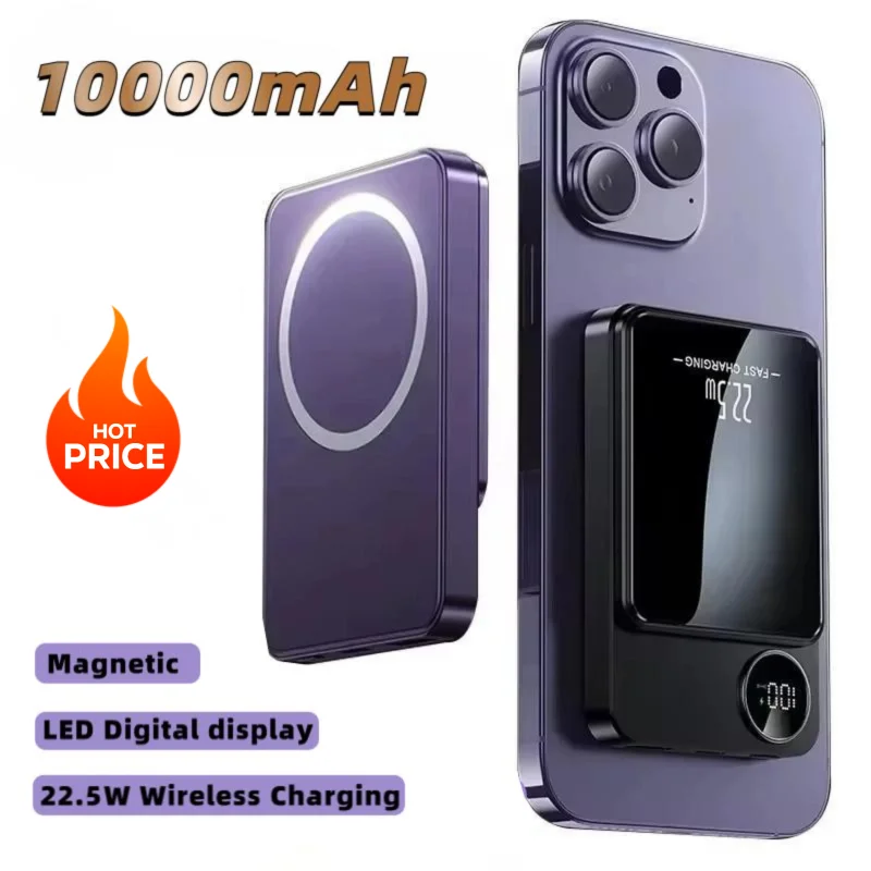 

Power Bank Magnetic Wireless 10000mAh PD 22.5W Ultra Super Fast Charging Portable Magnetic Powerbank for Iphone15 16 Samsung