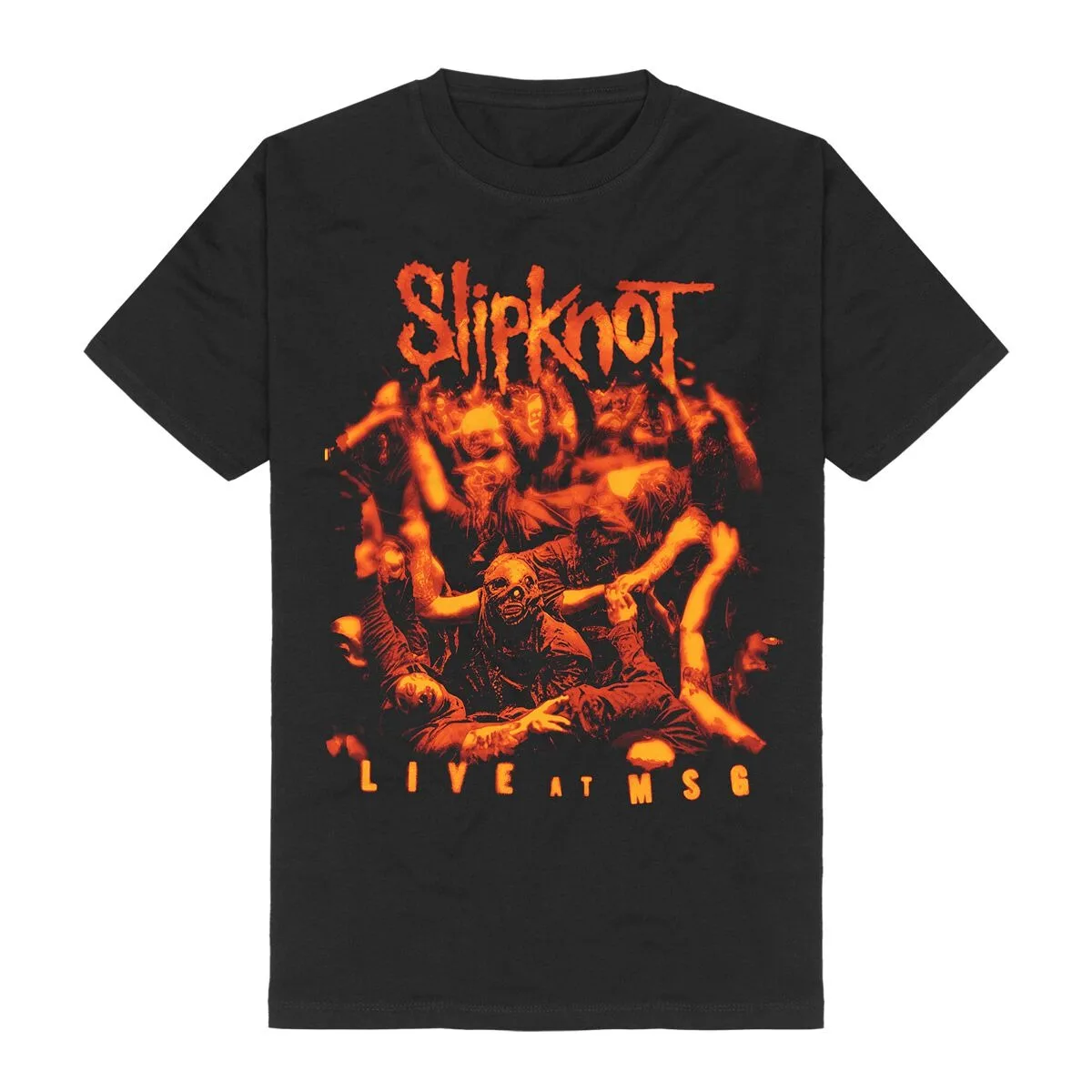 Slipknot Band Logo T-Shirt Herren Nu-Metal Grafik-T-Shirt mit MSG Live & Setlist Print Casual Streetwear Top