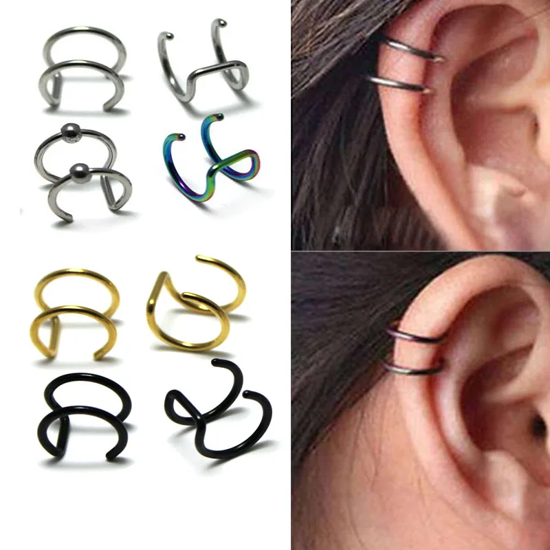 10Pcs Stainless Steel Ear Clips without Piercing Earrings Cuffs Non Piercing for Men Women DIY Jewelery Making Findings Supplier