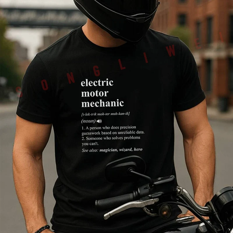 

Electric Motor Mechanic Definition Moto Summer Cotton T-shirt Short Sleeved Casual Fashion Basic TShirt