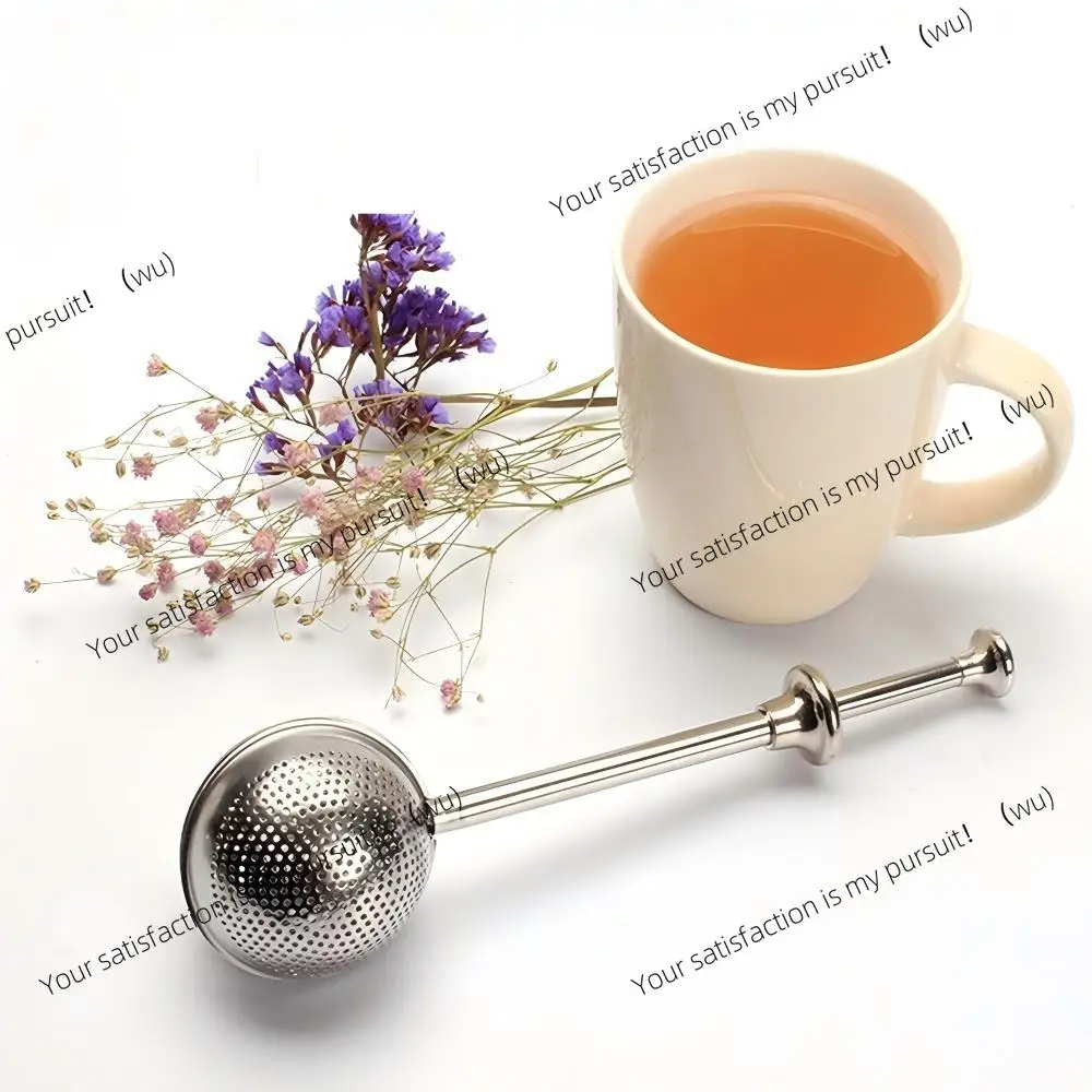 Stainless steel long handle tea leak, reusable stainless steel tea seasoning ball