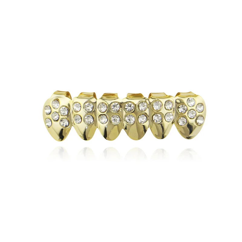 Europe  America  Popular Hip-Hop Decorative Zircon Teeth Gold Silver Gun Black Punk Teeth Popular Jewelry