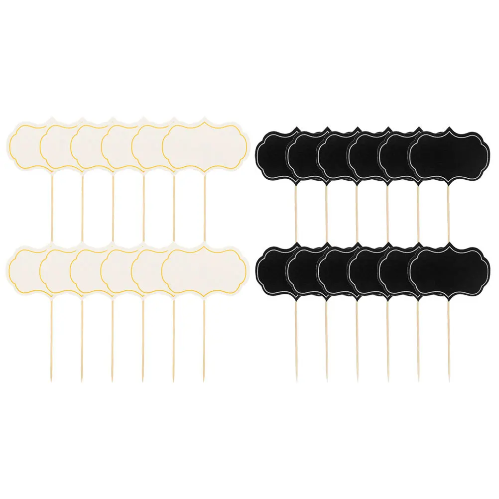 48 قطعة من ملصقات الطعام لبوفيه الحفلات علامات الجبن القابلة للكتابة مسواك فارغة يختار علامات الطعام للحفلات لبوفيه الزفاف السبورة
