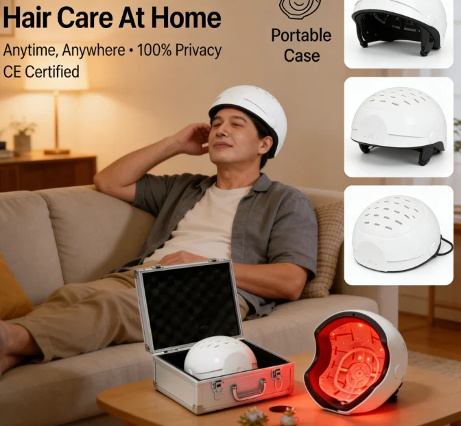 

Лазерный шлем COZING-C300 для роста волос, система фотобиомодуляции 6750 мВт, лечение алопеции, проводное устройство