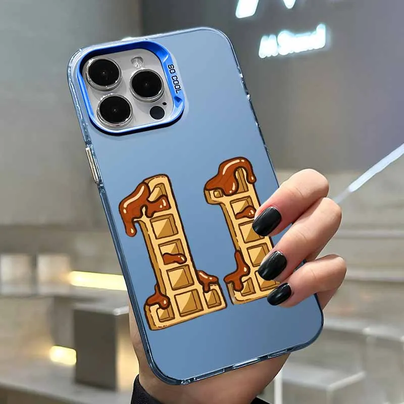 موضة أنيمي مصباح البسكويت 11 غطاء لابل آيفون 17 16E 16 15 14 13 12 ميني برو ماكس بلس حافظة هاتف فضية ملونة #6