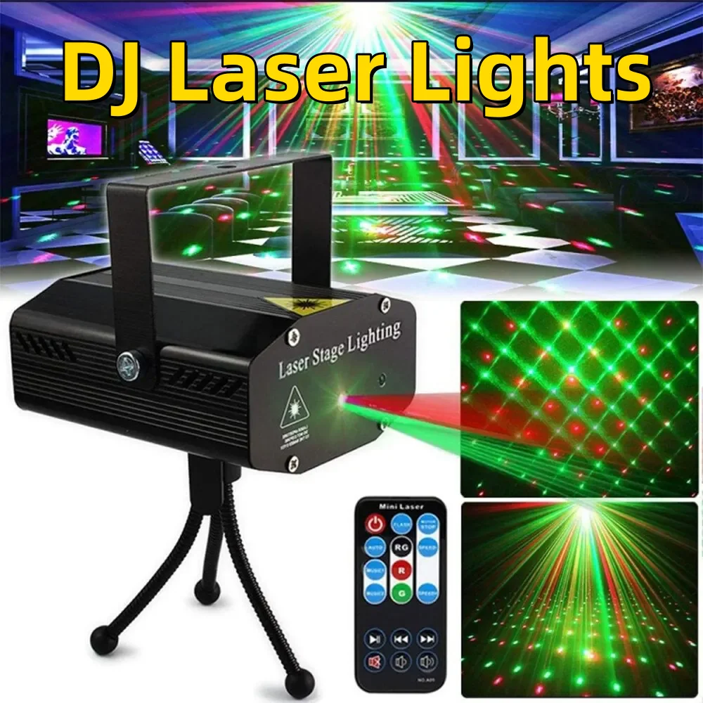 EU/US PLUG Portable Remote Control LED Stage Light DJ Disco Lamp Projector Laser Lights Flash For Christmas Party Wedding Bar