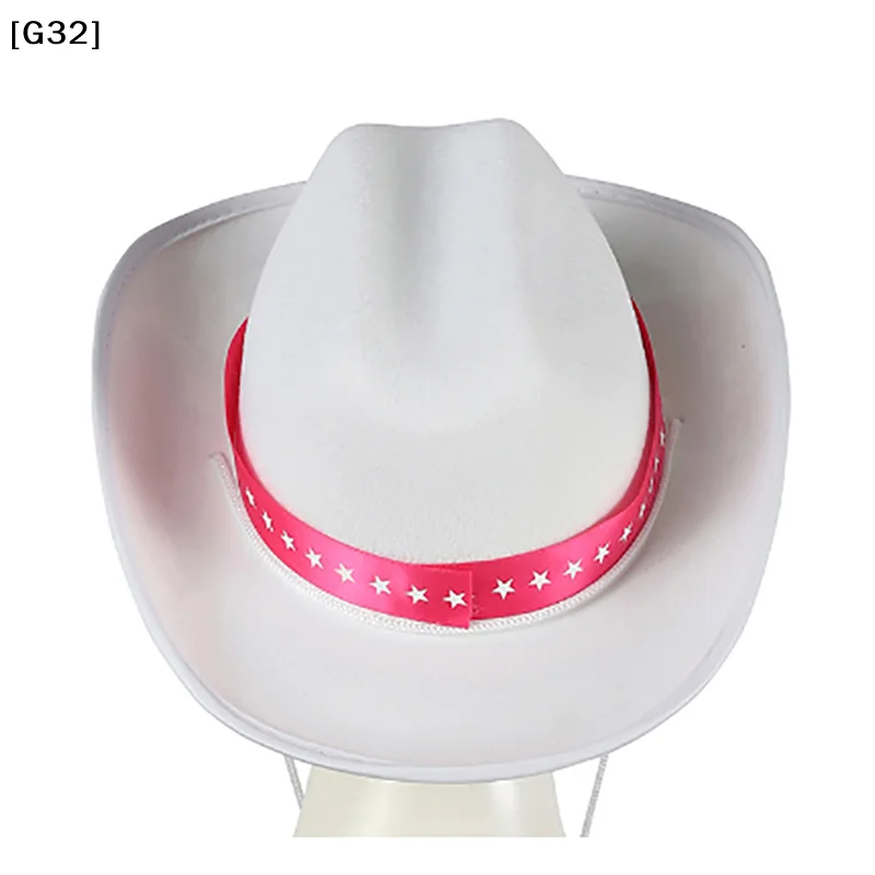 White Western Cowboy Hat, Multipurpose Costume Accessory for Cosplay Party, Multiple Colors Available[G32]