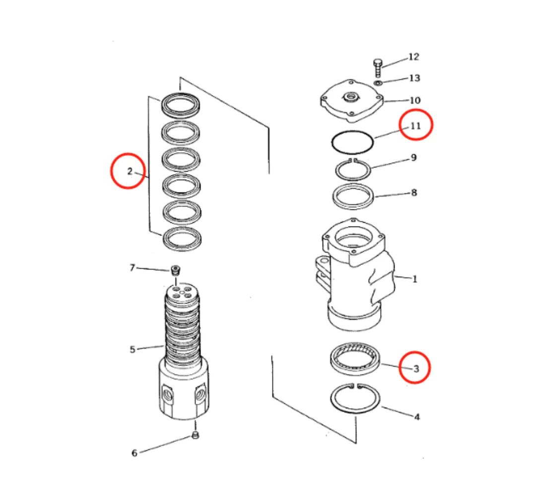 703-07-95110 SWIVEL CENTER JOINT SEAL KIT FOR KOMATSU PC60-7-6-5 PC70-7