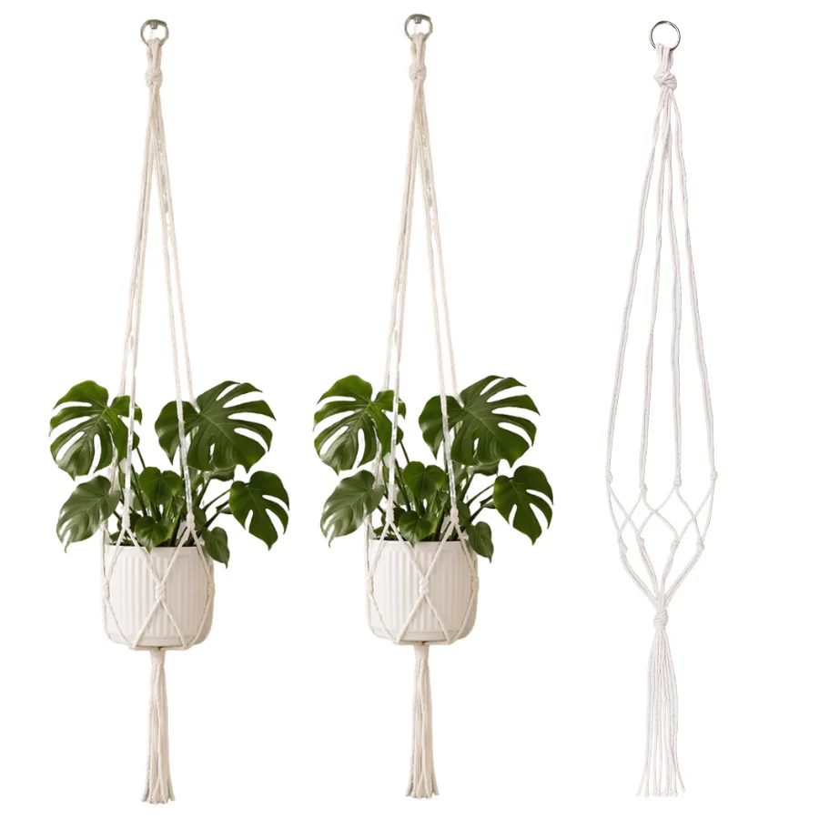 Hanging Plant Pot Hanging Basket Vases with Hook Creative Macrame Suspension Plant Planters for Hanging Flower Pot Net