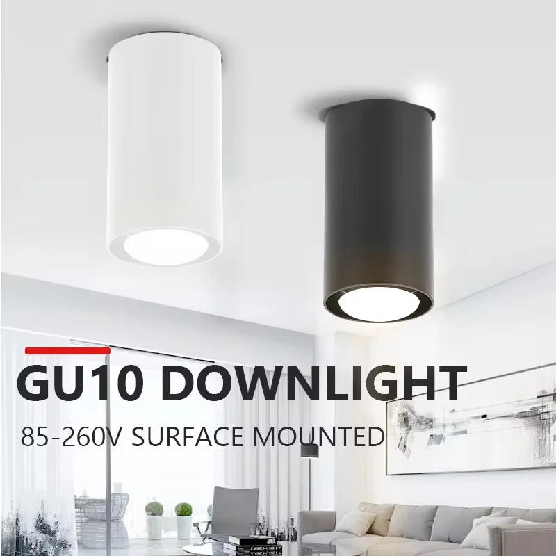 GU10 Downlight oprawa sufitowa Led AC85-265V montowane światła w dół do salonu lampa sufitowa aluminiowa lampa punktowa Led