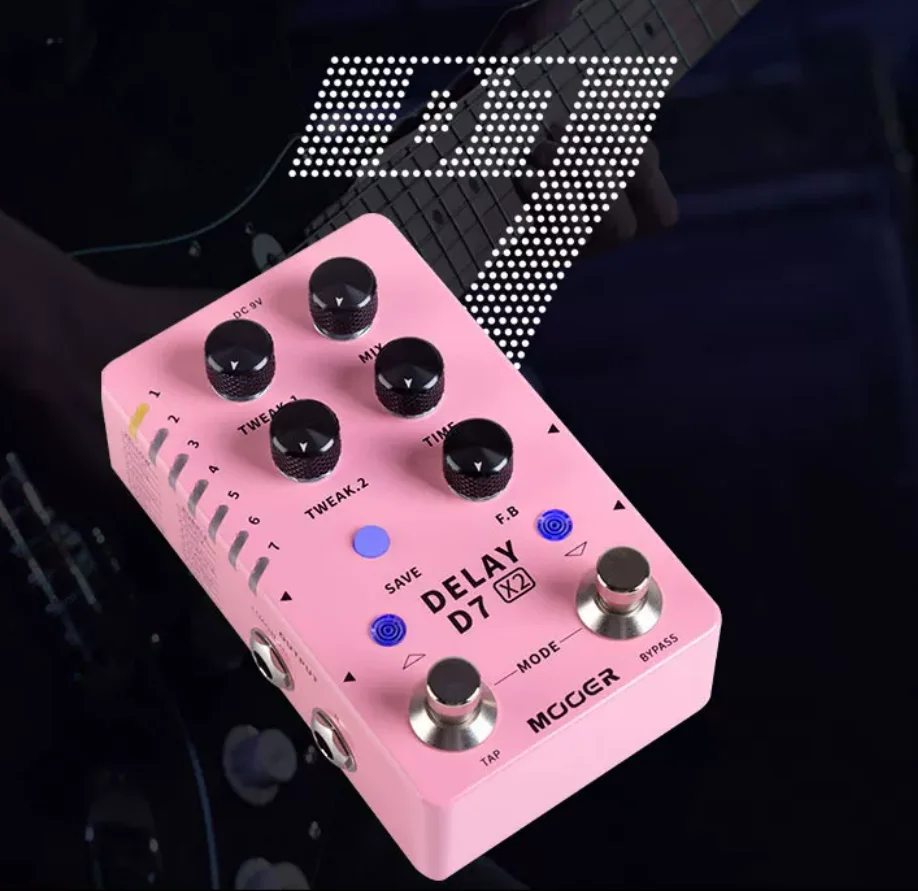R7 X2 Reverb Stereo Guitar Pedal 14 Modes Spring Hall Room Infinite Function